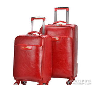 婚庆拉杆箱 pu彩色拉杆箱万向轮拉杆登机箱 情侣箱 多功能皮箱